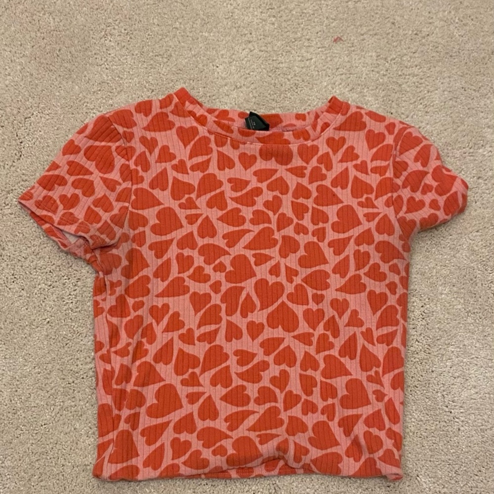 Wild Fable | Heart Pattern | Cropped Top